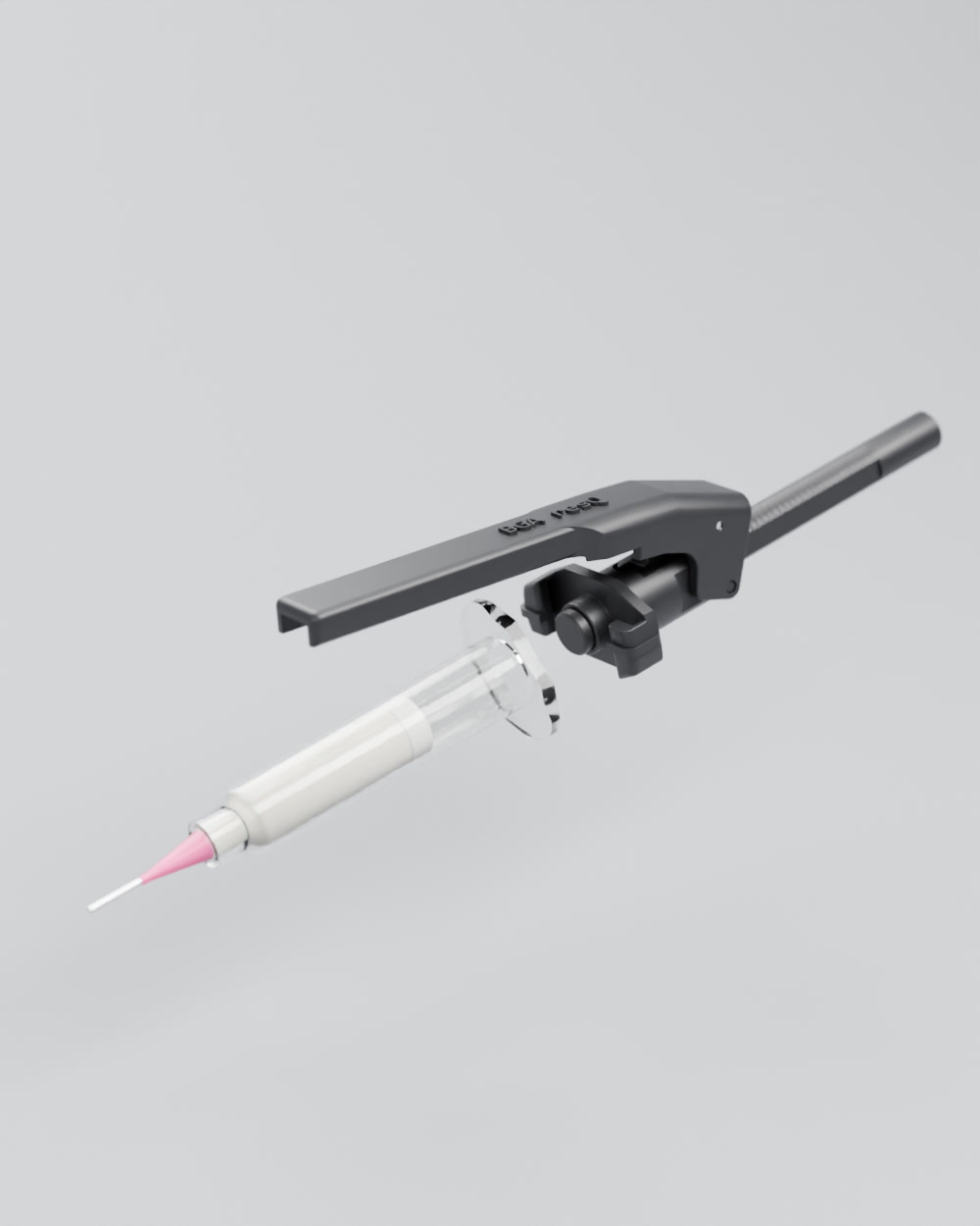 Cartridge being inserted into the dispenser