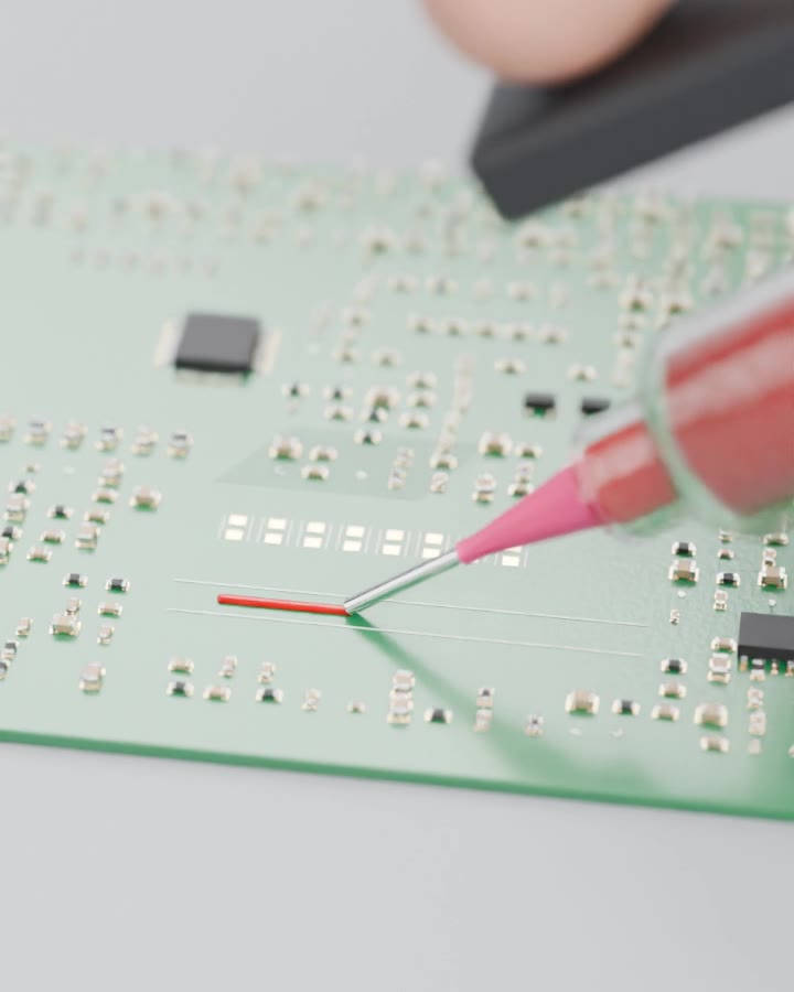 Dispensing a line of glue on a PCB